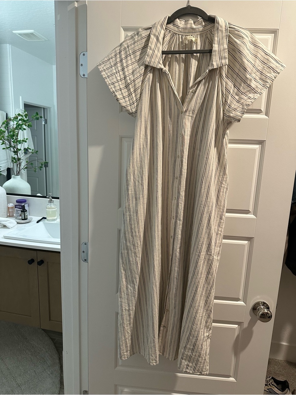 Christy Dawn Walter Dress- black and white pinstripe